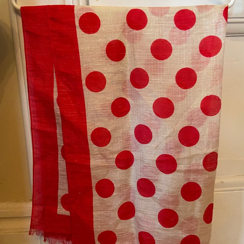 Max Mara Red Polka Dot Scarf